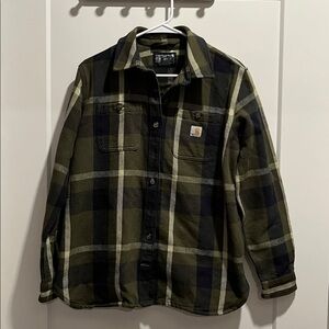 Carhartt Olive and Black Checkered Shirt Jacket, SIZE XS
